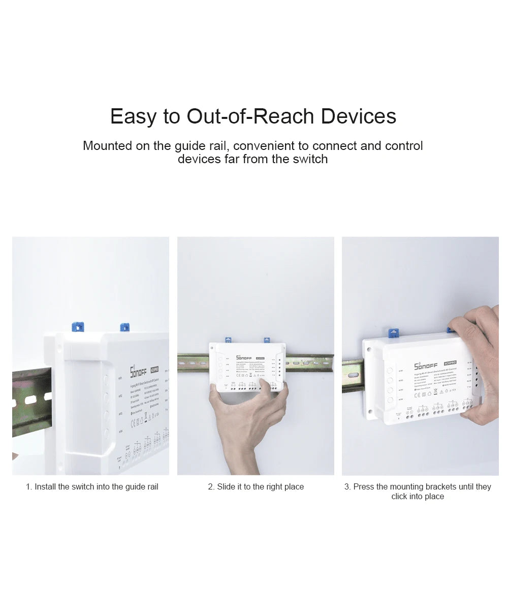 Itead SONOFF 4CH R3/ 4CH PRO R3 Wifi Switch Module 4 Gang Wi-Fi DIY Smart Switch APP Voice Control Smart Home Works With Alexa