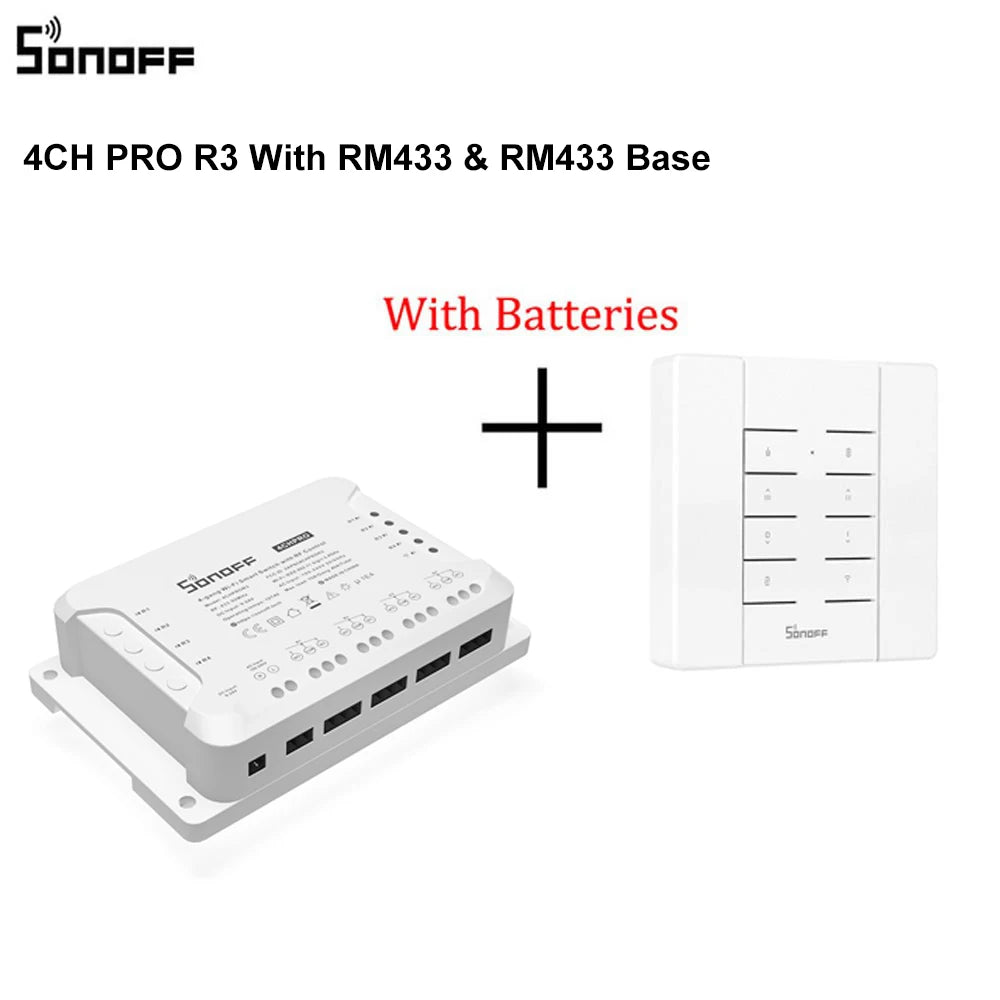 Itead SONOFF 4CH R3/ 4CH PRO R3 Wifi Switch Module 4 Gang Wi-Fi DIY Smart Switch APP Voice Control Smart Home Works With Alexa
