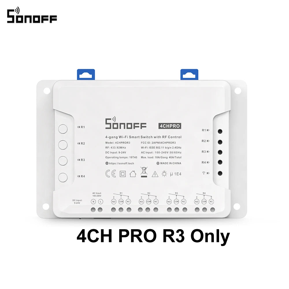 Itead SONOFF 4CH R3/ 4CH PRO R3 Wifi Switch Module 4 Gang Wi-Fi DIY Smart Switch APP Voice Control Smart Home Works With Alexa