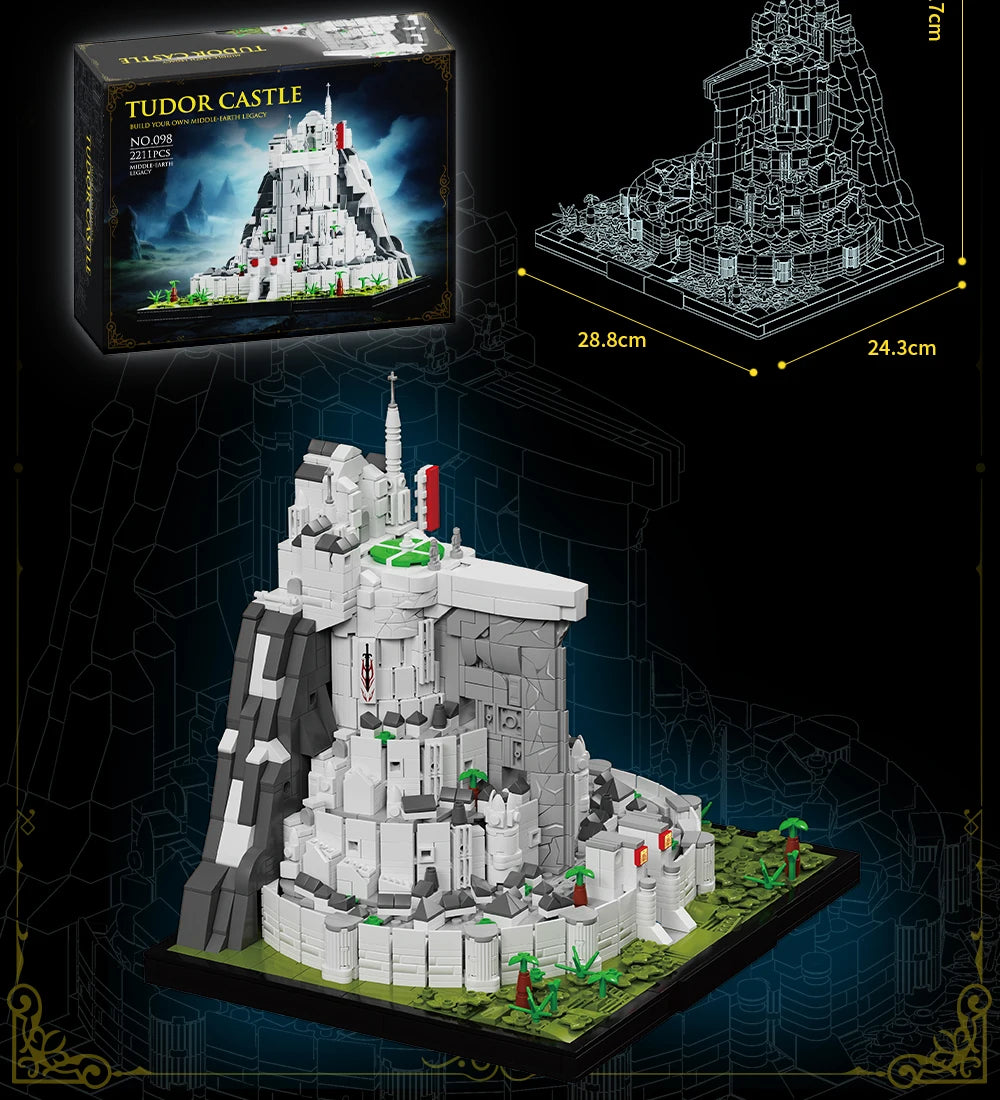 2211PCS Movie Rings Minas White City Tirith Building Blocks Street View Castle Modular Architecture Model  Puzzle Toys Kid Gifts