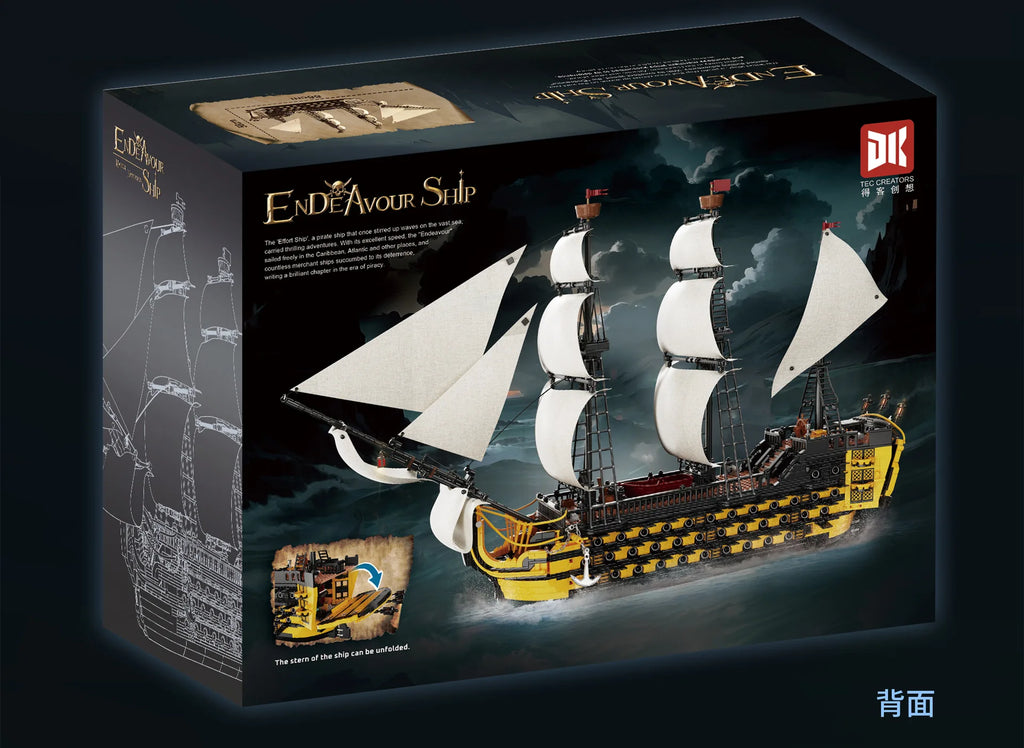 Caribbean Pirate Ship Endeavour Building Blocks Movie Game Sailing Battleship Assembly DIY Toys for Boys Christmas Gift 2475pcs