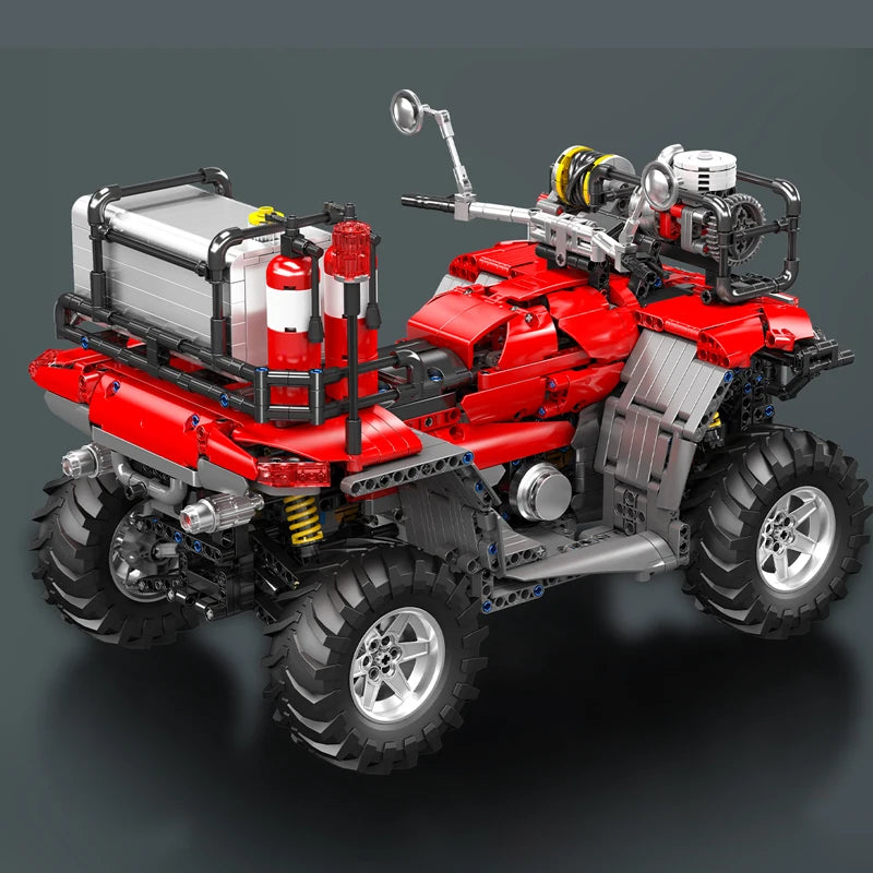 Mould King 23003 Technical Car Toys The RC ATV FireFighting Vehicle Building Block Assembly Motorcycle Set Kids Christmas Gift