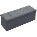 Foldable Stool Ottoman Storage Bench Chest Seat Organizer Box Multifunctional Home Furniture for Living Room