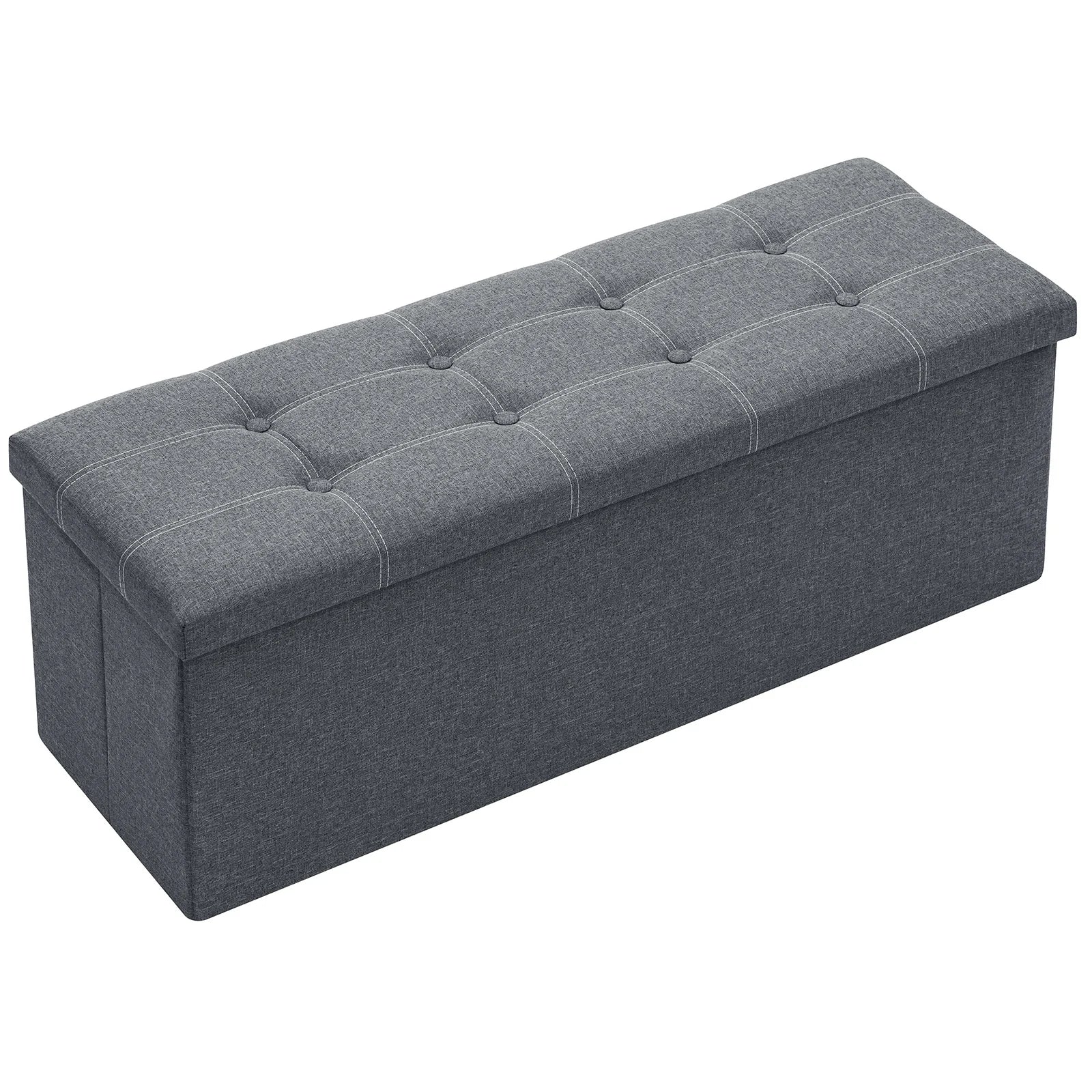 Foldable Stool Ottoman Storage Bench Chest Seat Organizer Box Multifunctional Home Furniture for Living Room