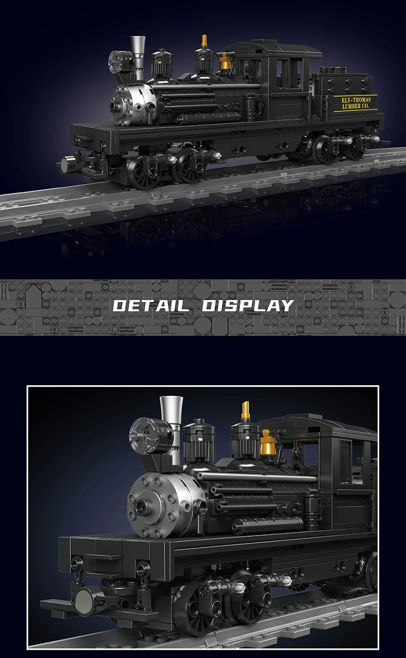 Mould King 12032 Technical Train Toys The RC Shay-Type Steam Locomotive Building Block Assembly Car Brick Kids Christmas Gift