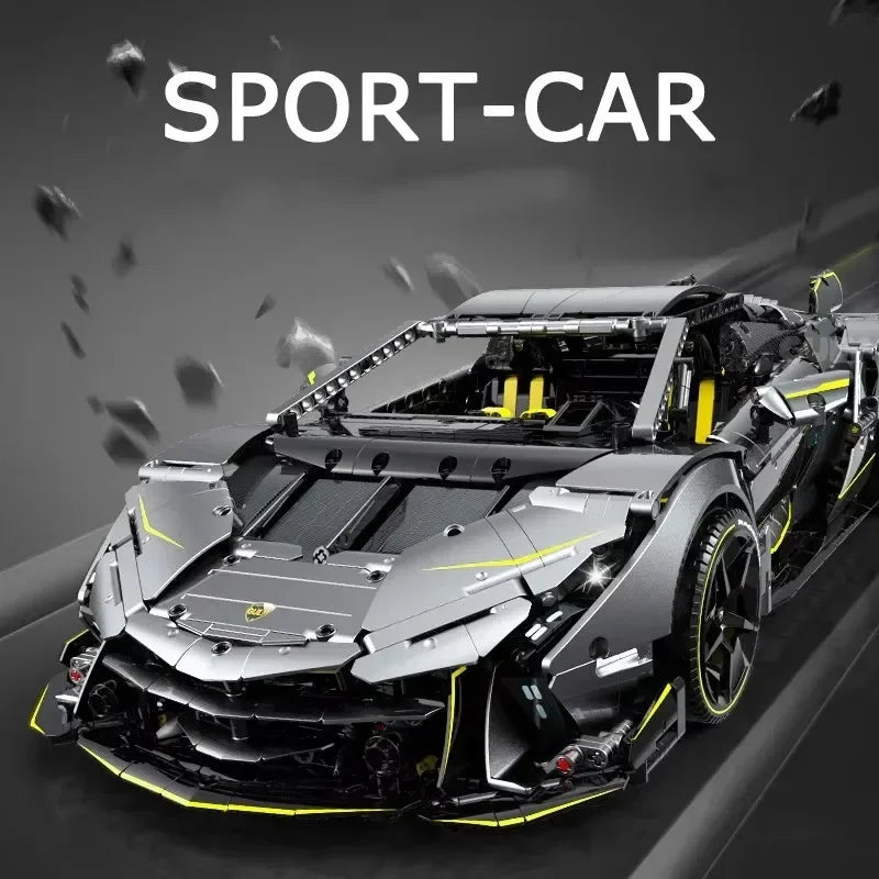 3392PCS Lamb One-Off Sports Car Building Blocks 1:8 Scale Speed Racing Vehicle Model Kit Assembly Toys for Boys Kid Collect Gift