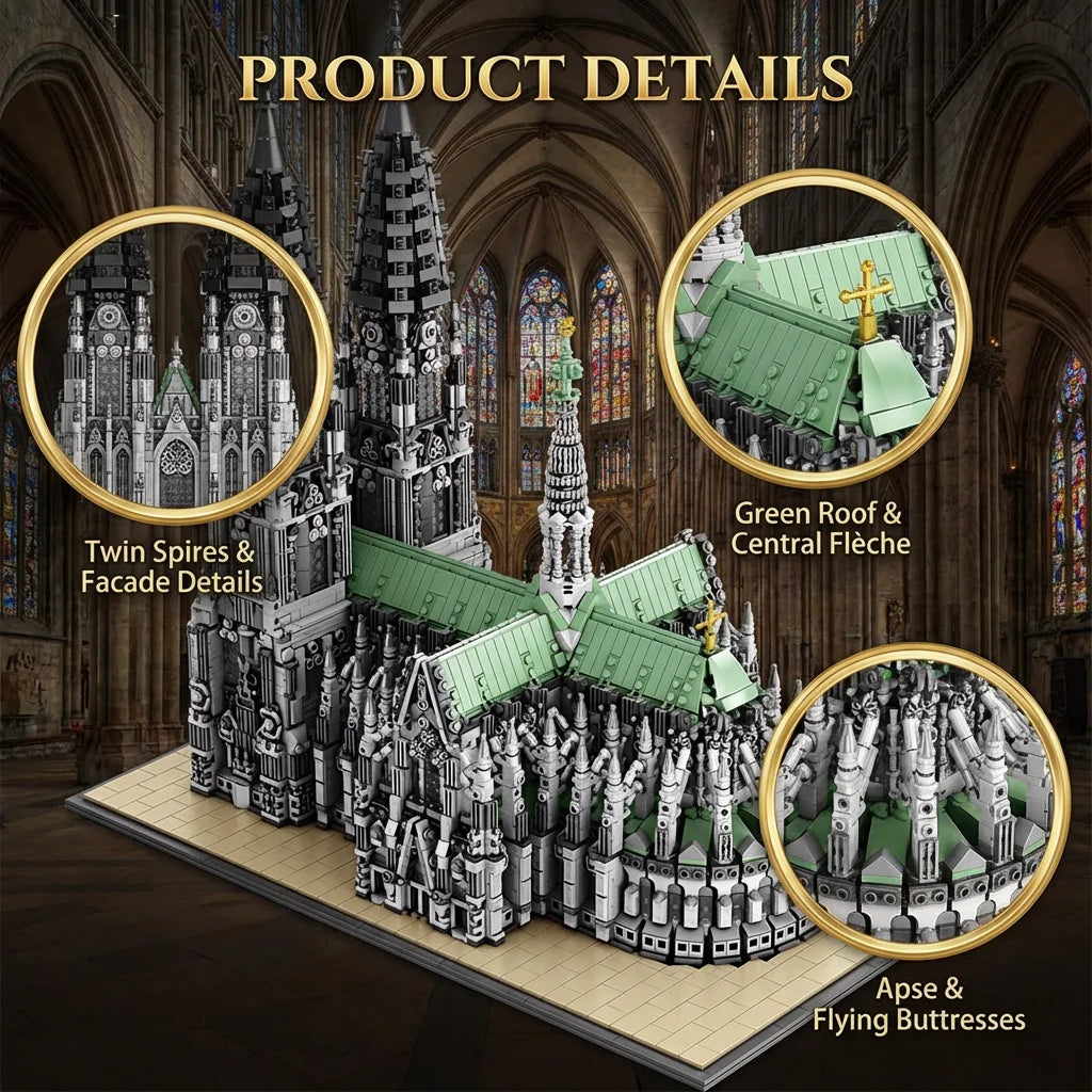 8614PCS Cologne Cathedral Building Blocks Gothic Church Architecture Modular Model Kit ,Assembly Toys for Adults Gift Home Decor