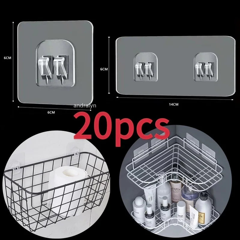 Seamless Adhesive Hooks Transparent Home Acrylic Strong Self Adhesive Hooks Bathroom Kitchen Claw Buckle Hanger Wall 2030