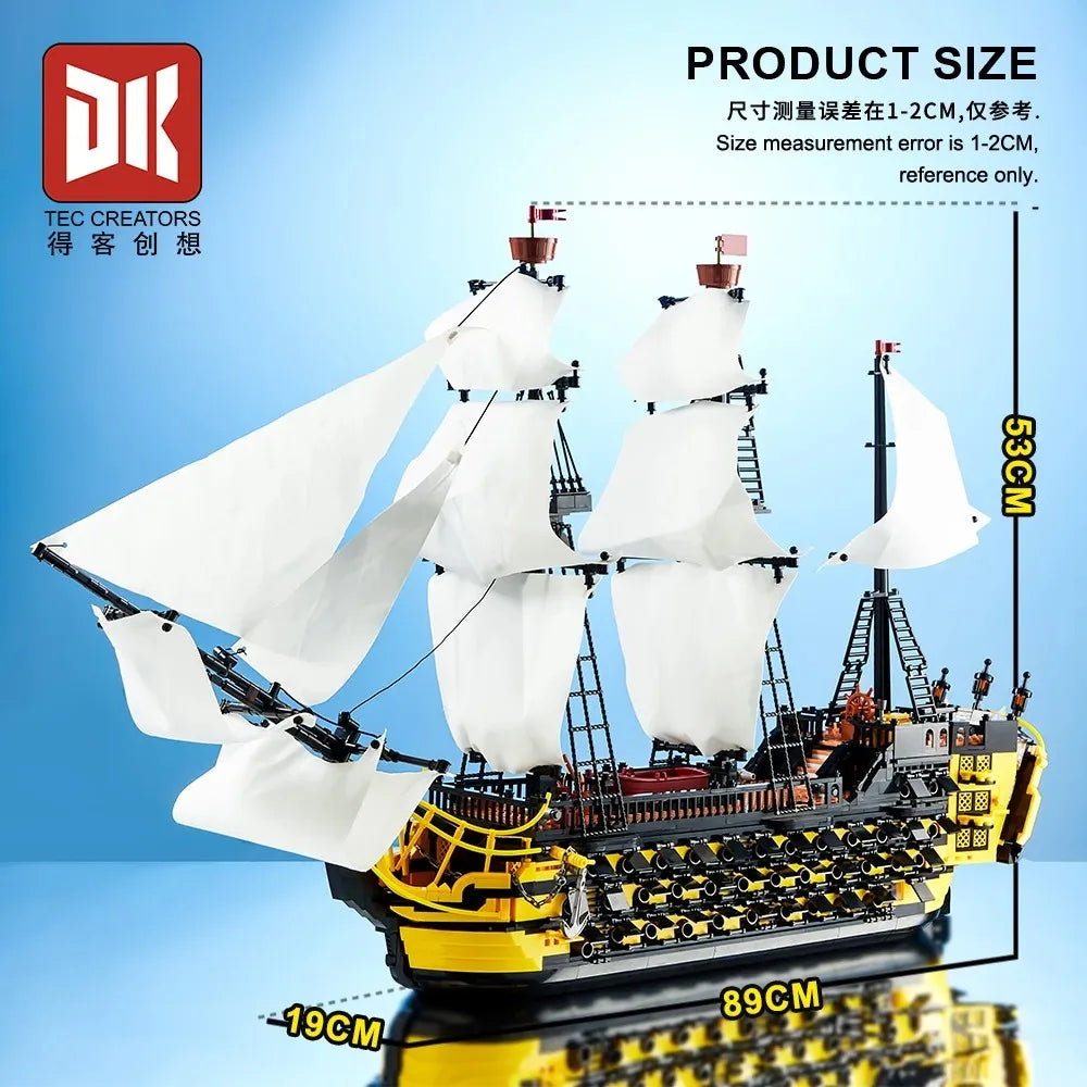 Caribbean Pirate Ship Endeavour Building Blocks Movie Game Sailing Battleship Assembly DIY Toys for Boys Christmas Gift 2475pcs