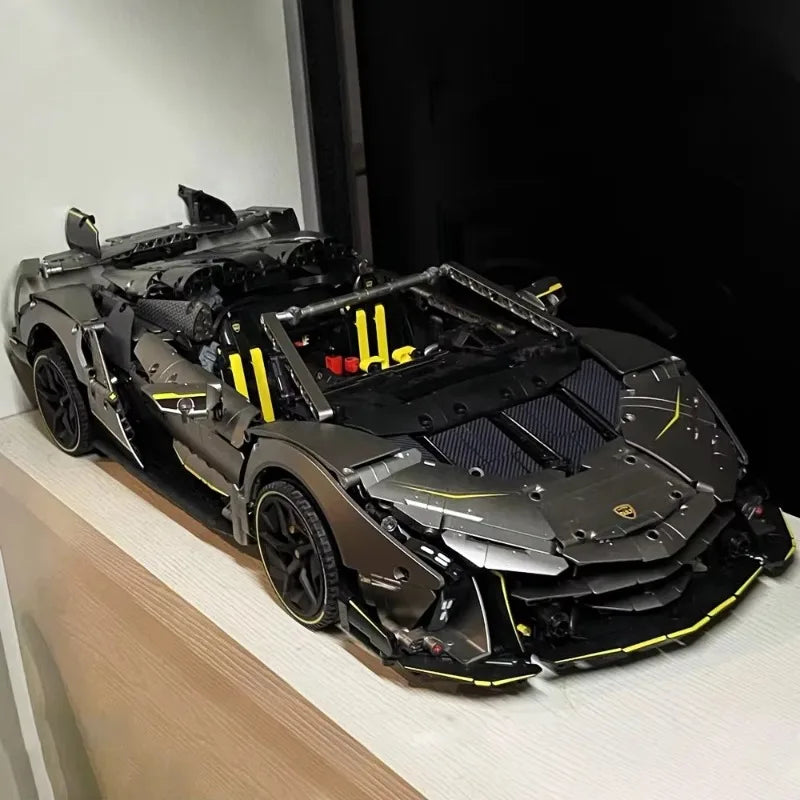 3392PCS Lamb One-Off Sports Car Building Blocks 1:8 Scale Speed Racing Vehicle Model Kit Assembly Toys for Boys Kid Collect Gift