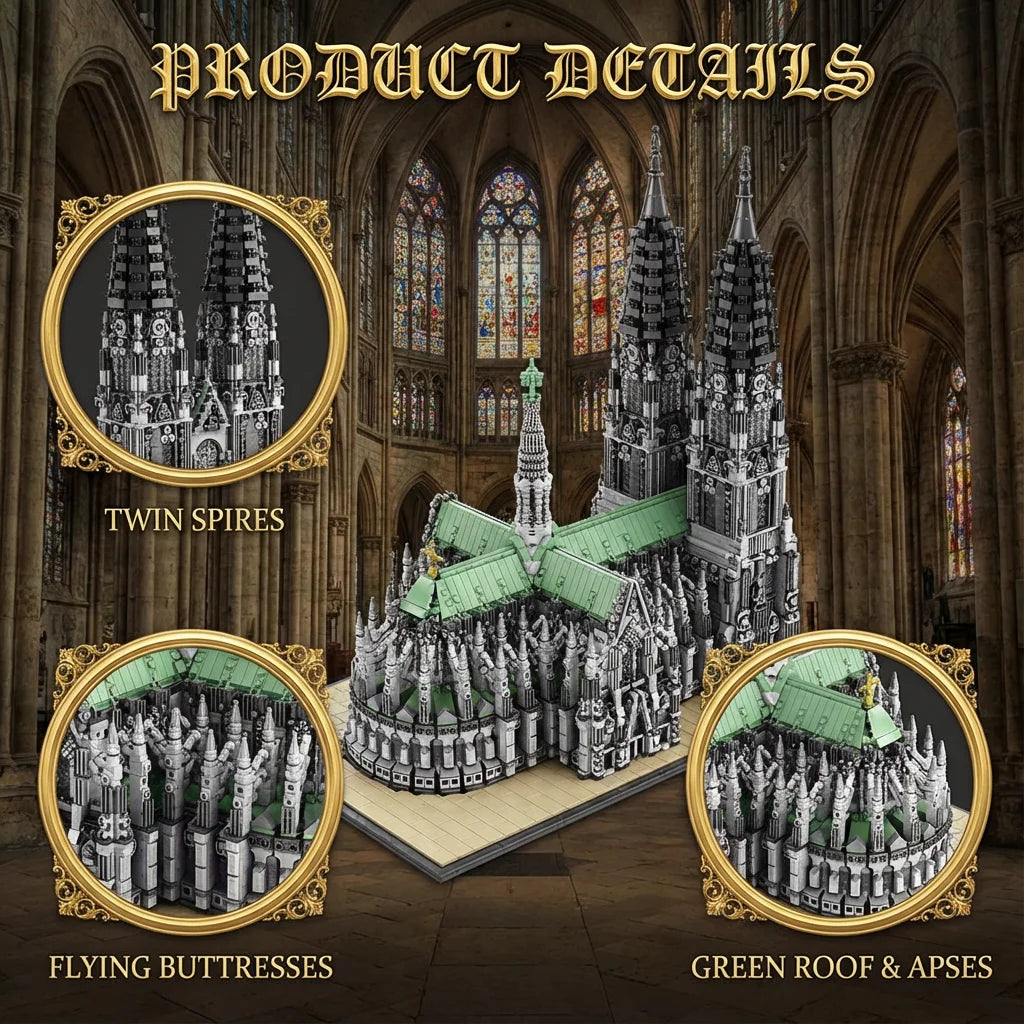 8614PCS Cologne Cathedral Building Blocks Gothic Church Architecture Modular Model Kit ,Assembly Toys for Adults Gift Home Decor