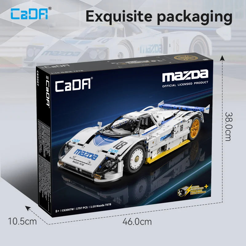 CaDA 1:10 Mazda 787B Technical Racing Car C42 Sports Car Model Building Blocks City Endurance Sports-Car Bricks Toys Kid Gifts ﻿