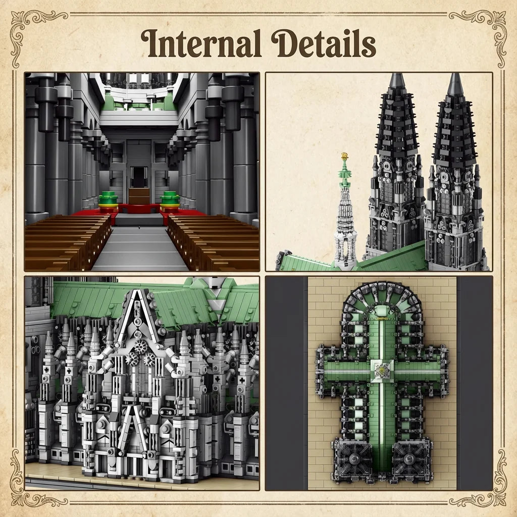 8614PCS Cologne Cathedral Building Blocks Gothic Church Architecture Modular Model Kit ,Assembly Toys for Adults Gift Home Decor