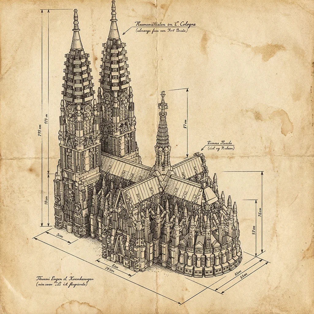 8614PCS Cologne Cathedral Building Blocks Gothic Church Architecture Modular Model Kit ,Assembly Toys for Adults Gift Home Decor