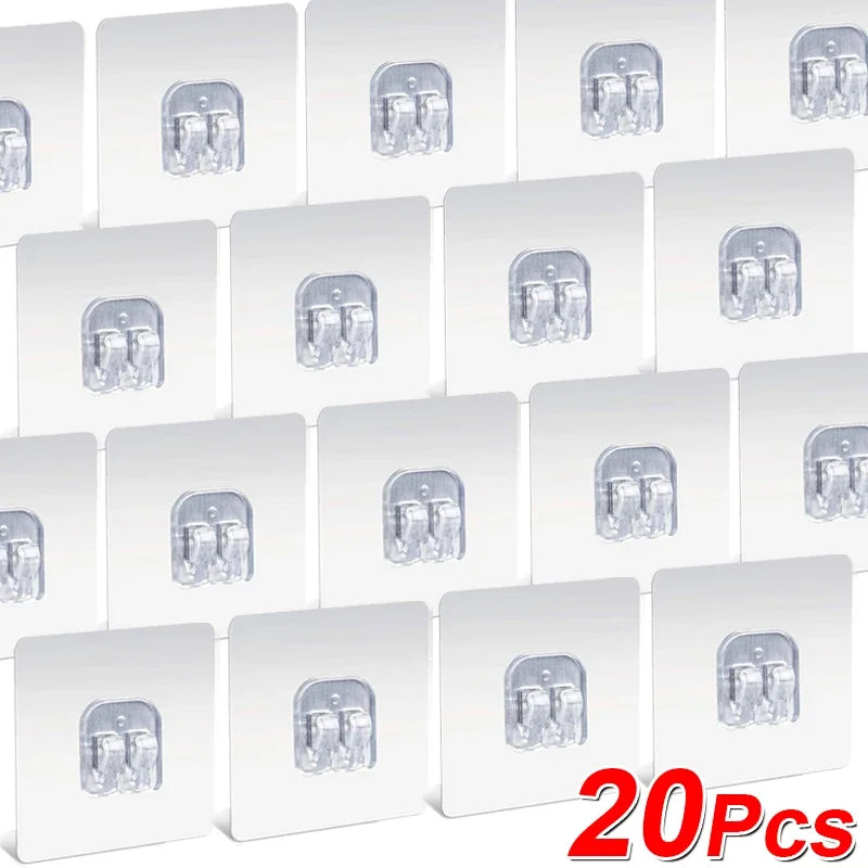 Seamless Adhesive Hooks Transparent Home Acrylic Strong Self Adhesive Hooks Bathroom Kitchen Claw Buckle Hanger Wall 2030