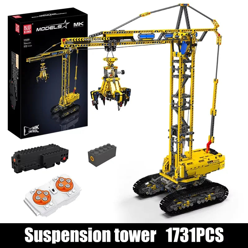 Mould King 17059 Technical Car Toys The RC Crawler Crane Building Block Engineering Truck Brick Model Set Kids Christmas Gift