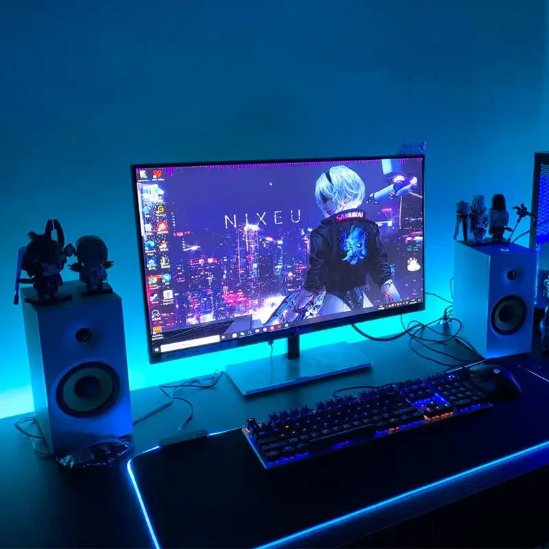 Smart LED Gaming Strip Light Computer Monitor Backlight Music Sync Strip Light RGBIC Light Screen USB Gaming Bedroom Decor Lamp