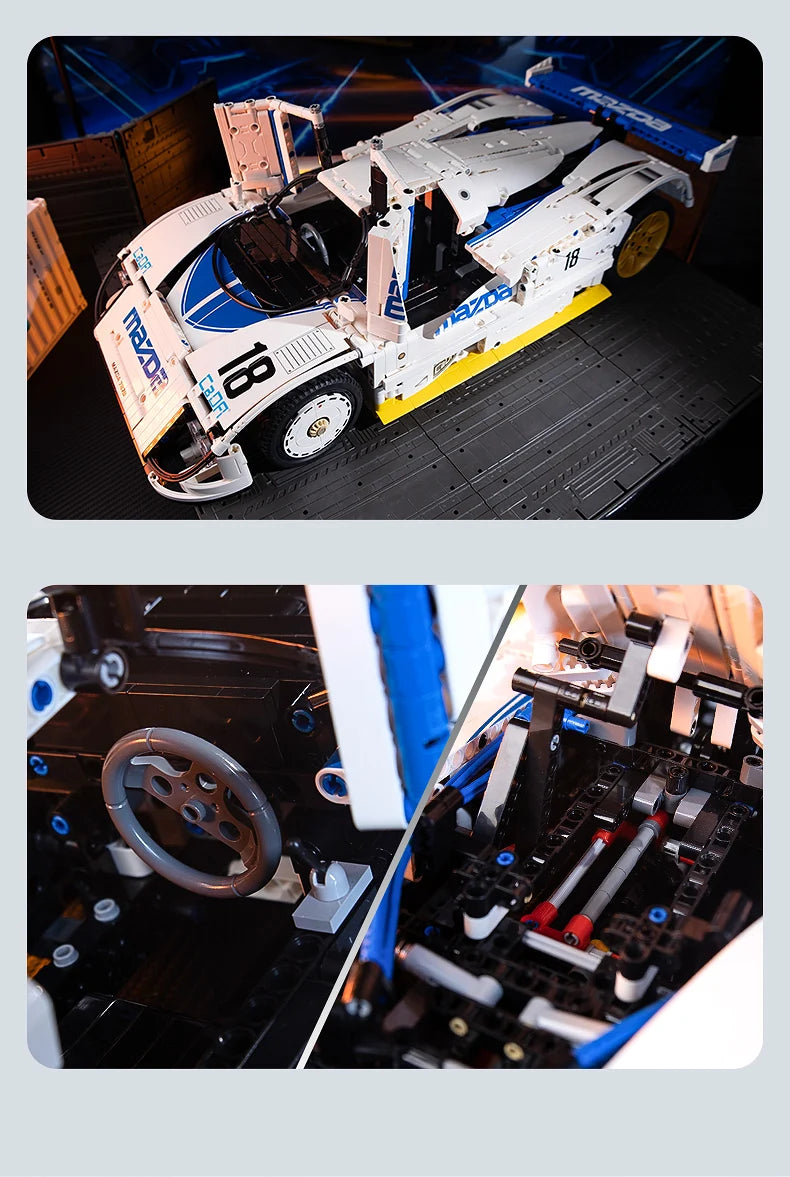 CaDA 1:10 Mazda 787B Technical Racing Car C42 Sports Car Model Building Blocks City Endurance Sports-Car Bricks Toys Kid Gifts ﻿