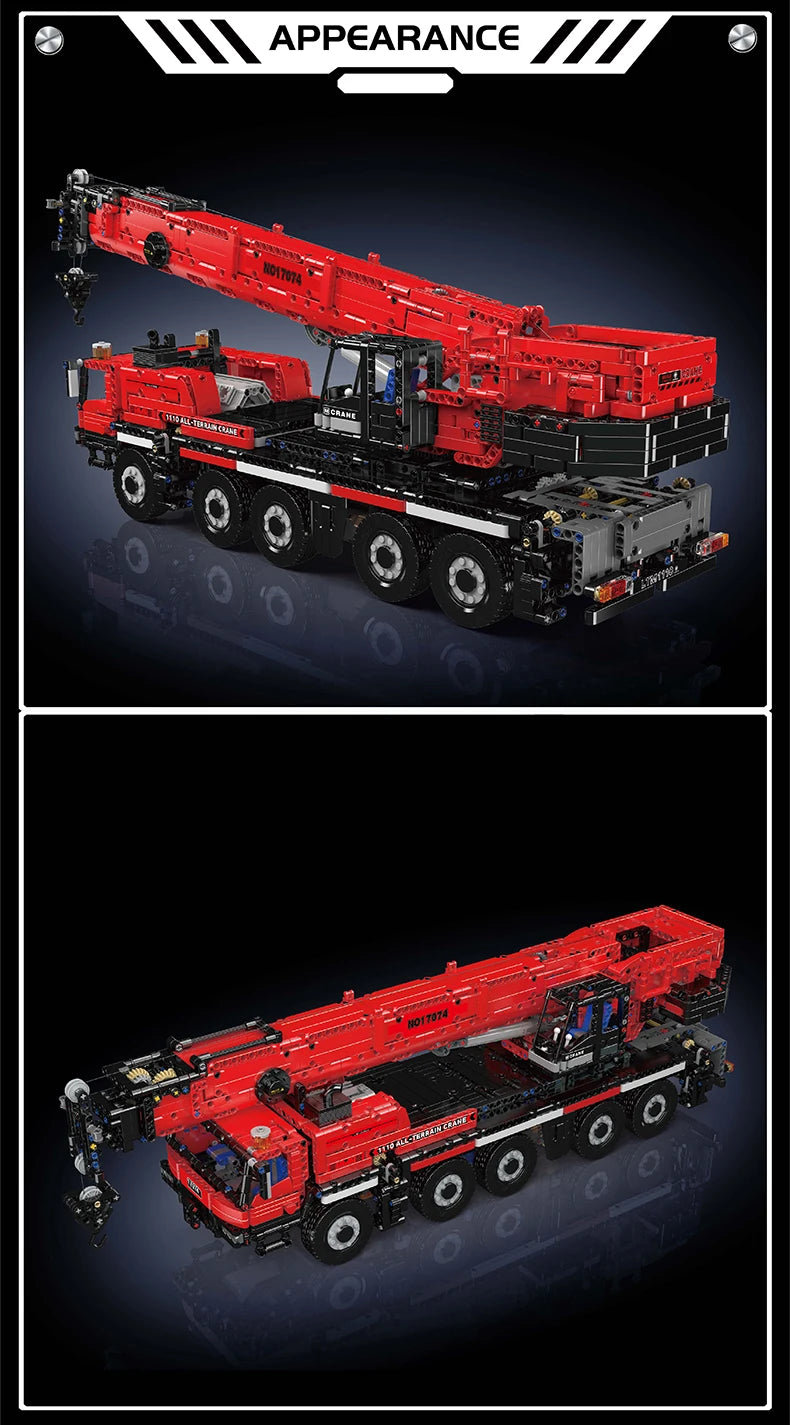 Mould King 17073 17074 Technical Car Toys The RC LTM 1110 Crane Building Block Engineering Truck Brick Set Kids Christmas Gift