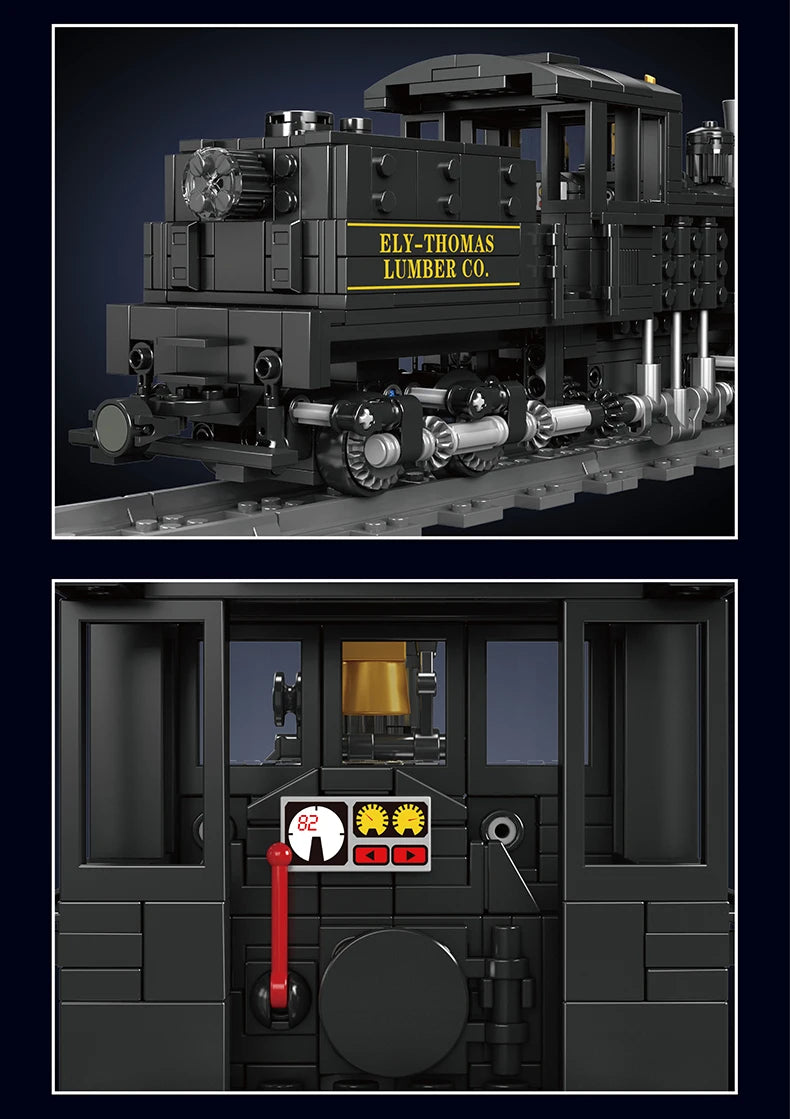 Mould King 12032 Technical Train Toys The RC Shay-Type Steam Locomotive Building Block Assembly Car Brick Kids Christmas Gift