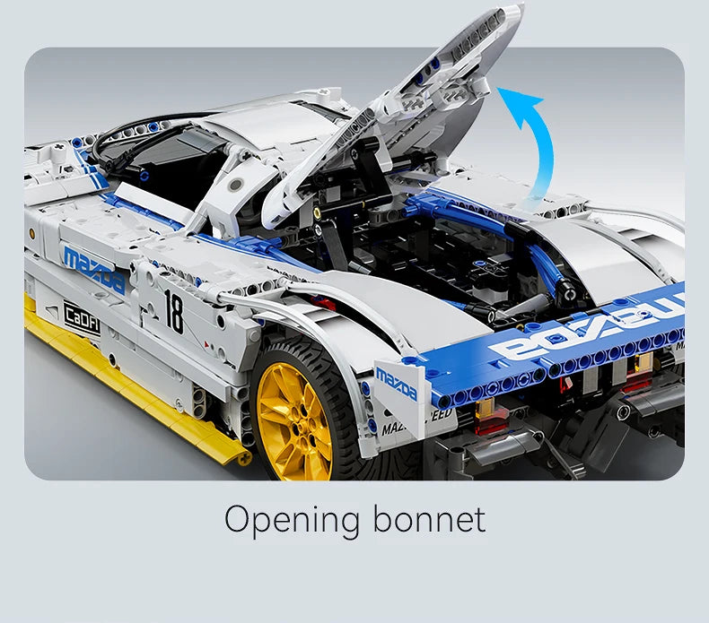 CaDA 1:10 Mazda 787B Technical Racing Car C42 Sports Car Model Building Blocks City Endurance Sports-Car Bricks Toys Kid Gifts ﻿