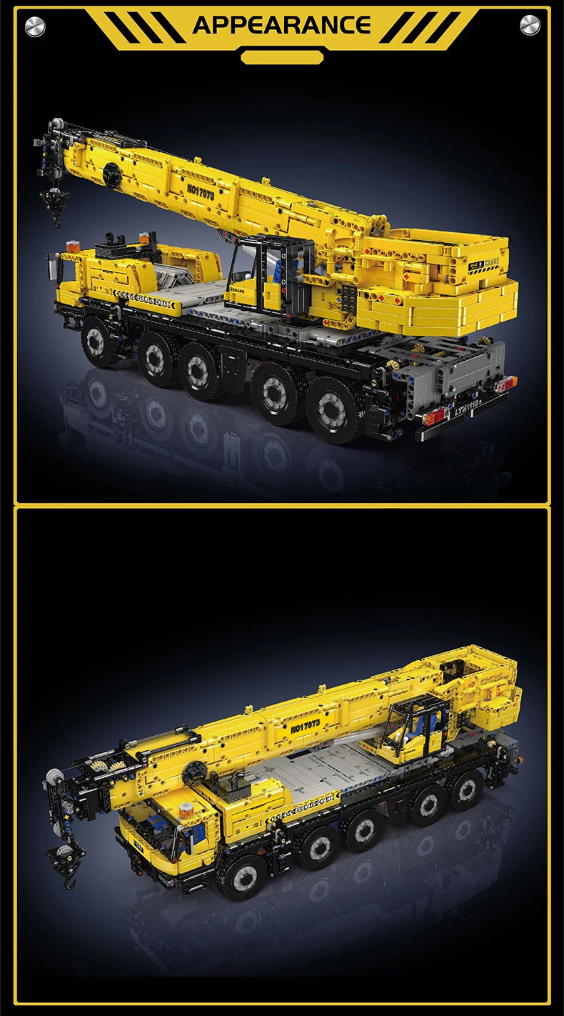 Mould King 17073 17074 Technical Car Toys The RC LTM 1110 Crane Building Block Engineering Truck Brick Set Kids Christmas Gift