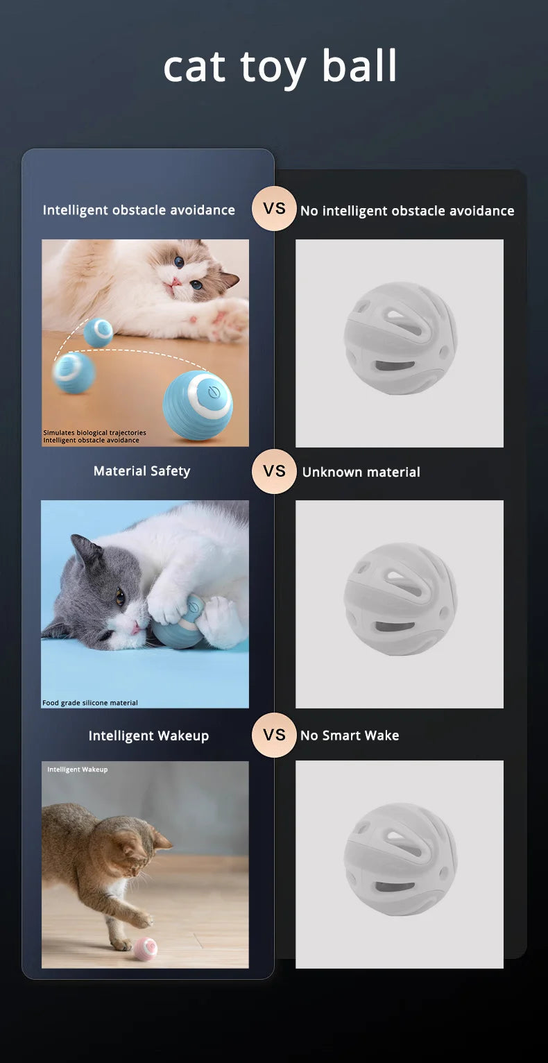 Smart Interactive Cat Toys Ball Indoor 2 Mode Rechargeable Pet Automatic moving Ball Interactive Cat Toy Kitten Teaser Game Toy