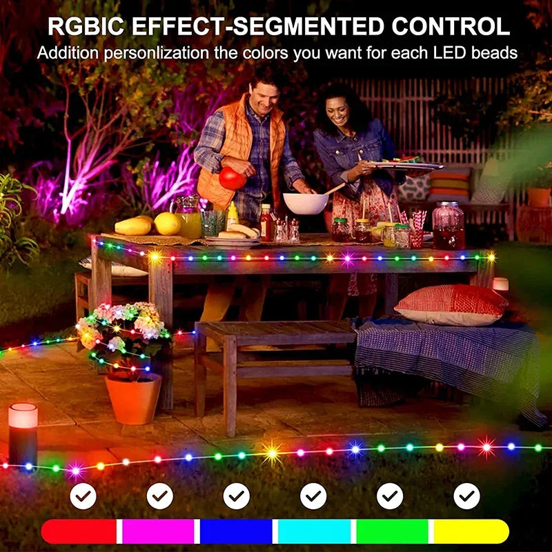 Smart Light String RGB Led Strip Bluetooth DIY Dreamcolor Fairy Light Christmas Tree Garland Light Waterproof Party Room Decor
