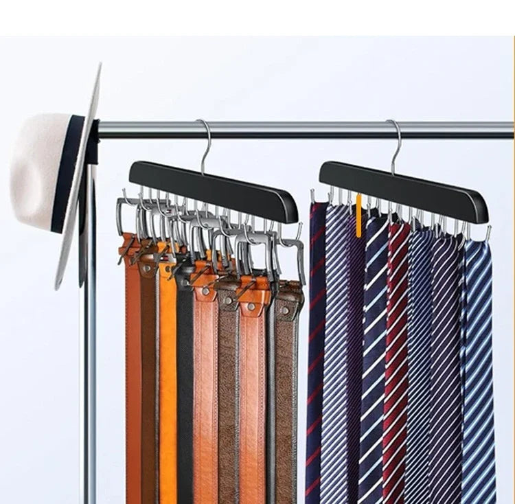 Wooden Belt Rack Women Storage Hangers for Clothes Case Home Wardrobe Accessories Supplly Scarf Organizer Men Tie Belt Hangers