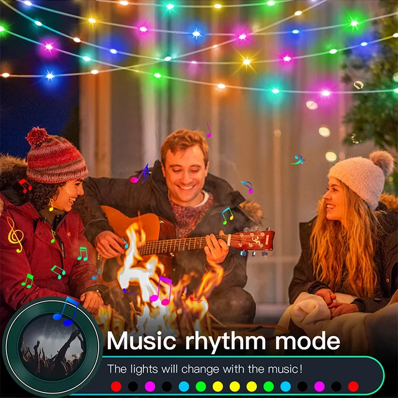 Smart Light String RGB Led Strip Bluetooth DIY Dreamcolor Fairy Light Christmas Tree Garland Light Waterproof Party Room Decor