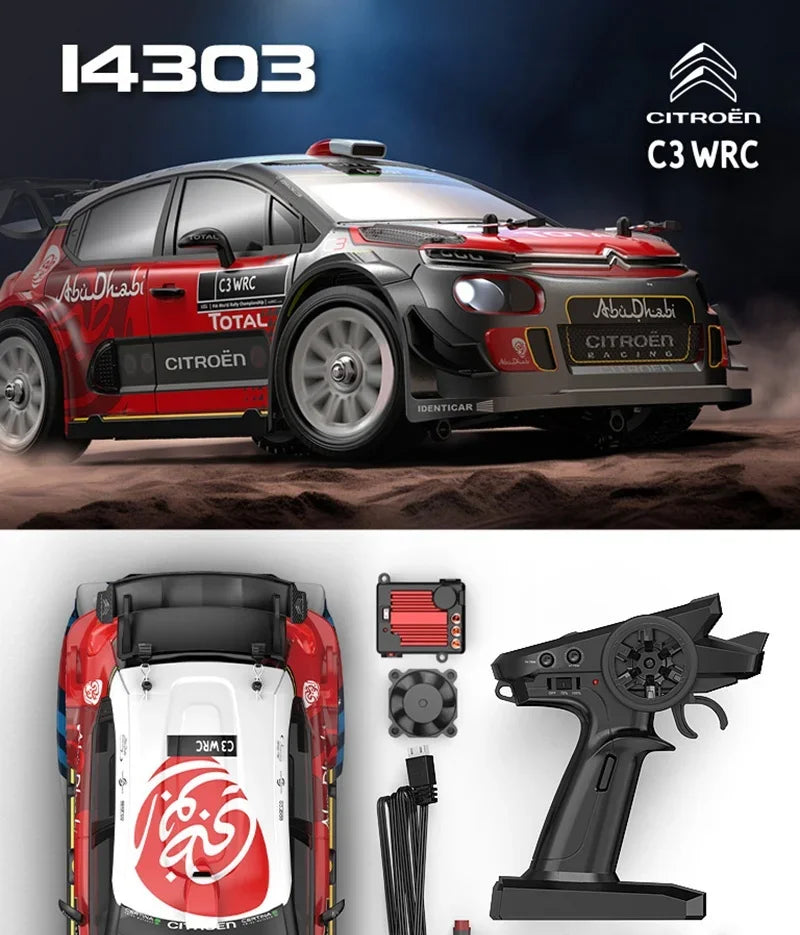 1/14 MJX 14303 Rc Drift Car 2.4G High Speed Drift Rally Truck Hyper Go Brushless 4WD Off-Road RC Cars for Adults for Kids Toys
