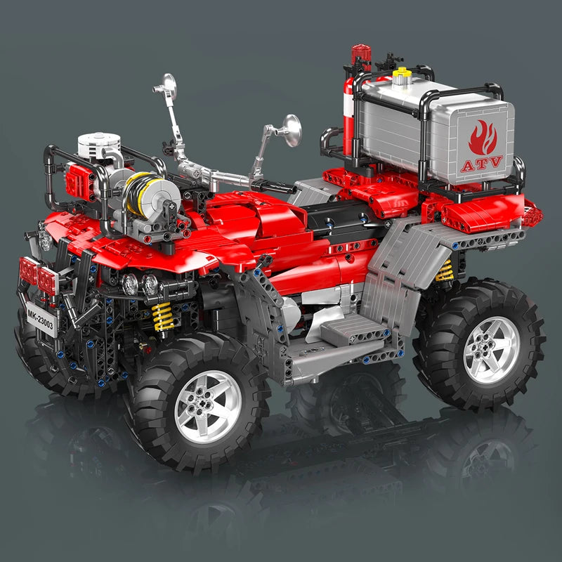 Mould King 23003 Technical Car Toys The RC ATV FireFighting Vehicle Building Block Assembly Motorcycle Set Kids Christmas Gift