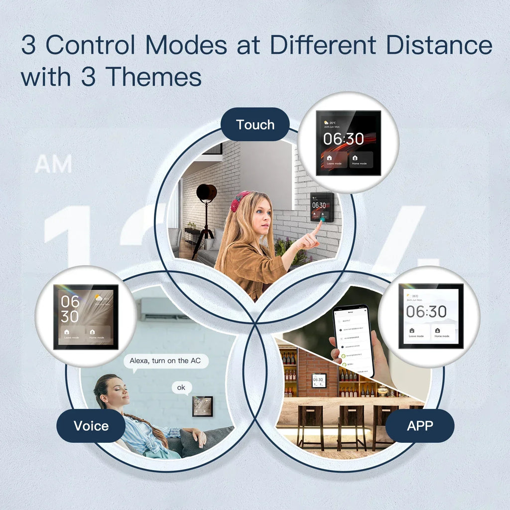 MOES Tuya wifi Multi-functional Touch Screen Control Panel 4-inch in-wall Central Controllr for Intelligent Scenes Smart Home