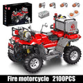 Mould King 23003 Technical Car Toys The RC ATV FireFighting Vehicle Building Block Assembly Motorcycle Set Kids Christmas Gift