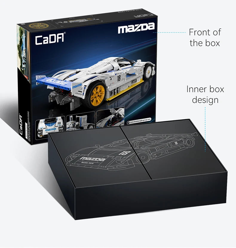 CaDA 1:10 Mazda 787B Technical Racing Car C42 Sports Car Model Building Blocks City Endurance Sports-Car Bricks Toys Kid Gifts ﻿