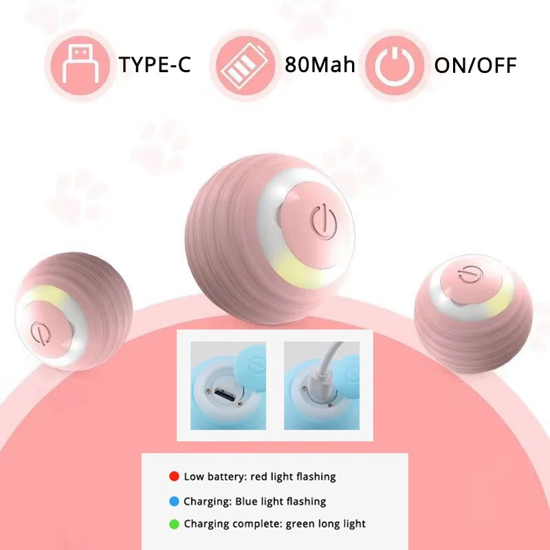 Smart Interactive Cat Toys Ball Indoor 2 Mode Rechargeable Pet Automatic moving Ball Interactive Cat Toy Kitten Teaser Game Toy