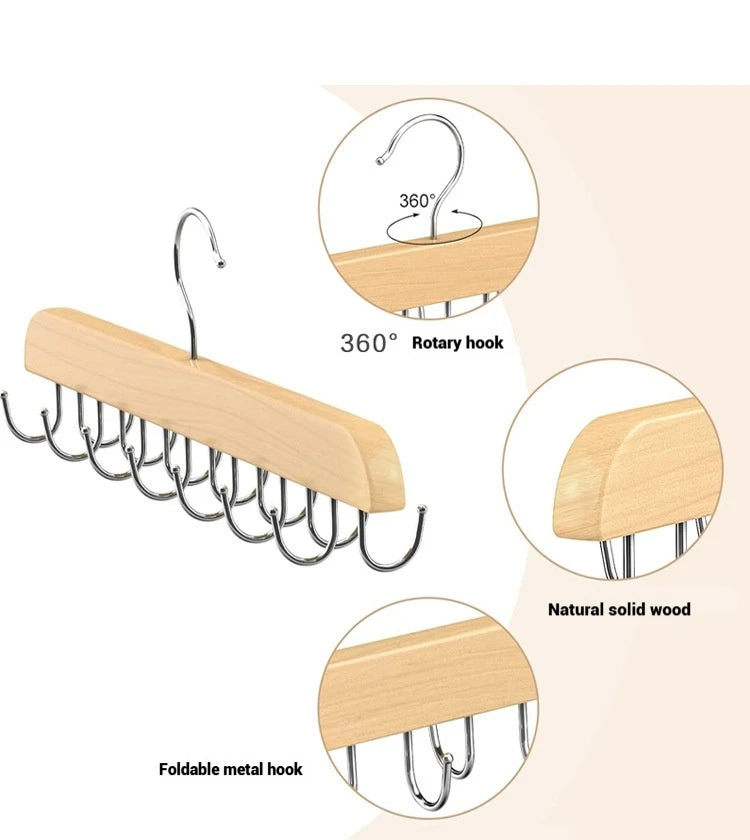 Wooden Belt Rack Women Storage Hangers for Clothes Case Home Wardrobe Accessories Supplly Scarf Organizer Men Tie Belt Hangers