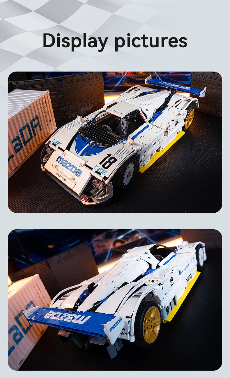CaDA 1:10 Mazda 787B Technical Racing Car C42 Sports Car Model Building Blocks City Endurance Sports-Car Bricks Toys Kid Gifts ﻿