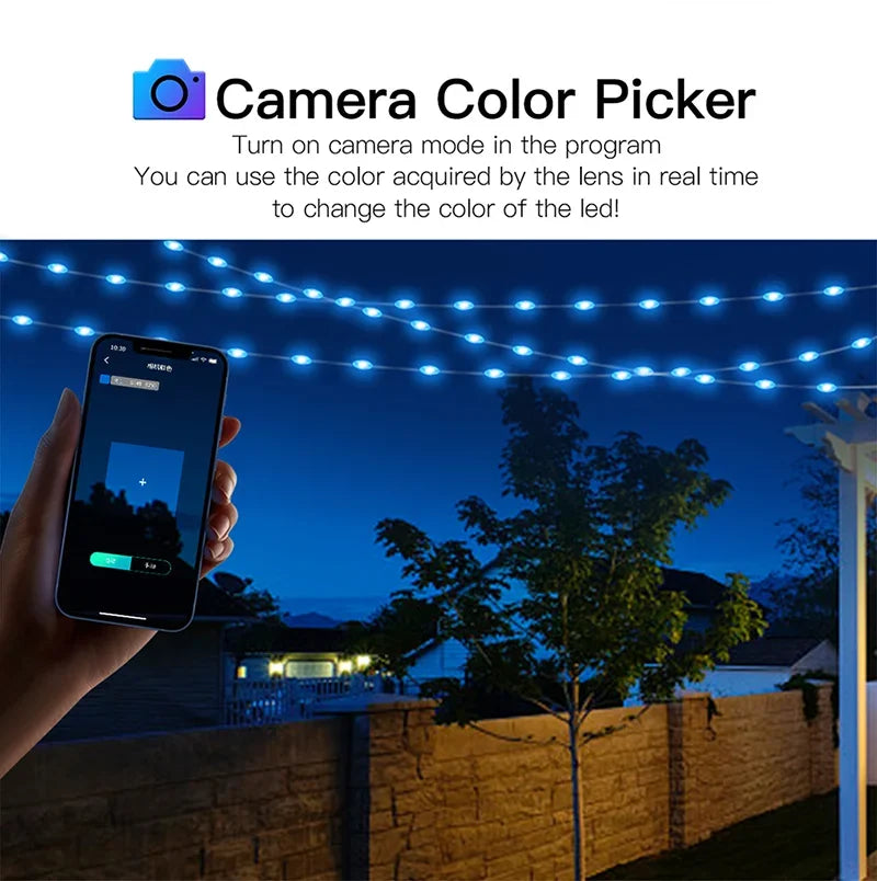 Smart Light String RGB Led Strip Bluetooth DIY Dreamcolor Fairy Light Christmas Tree Garland Light Waterproof Party Room Decor