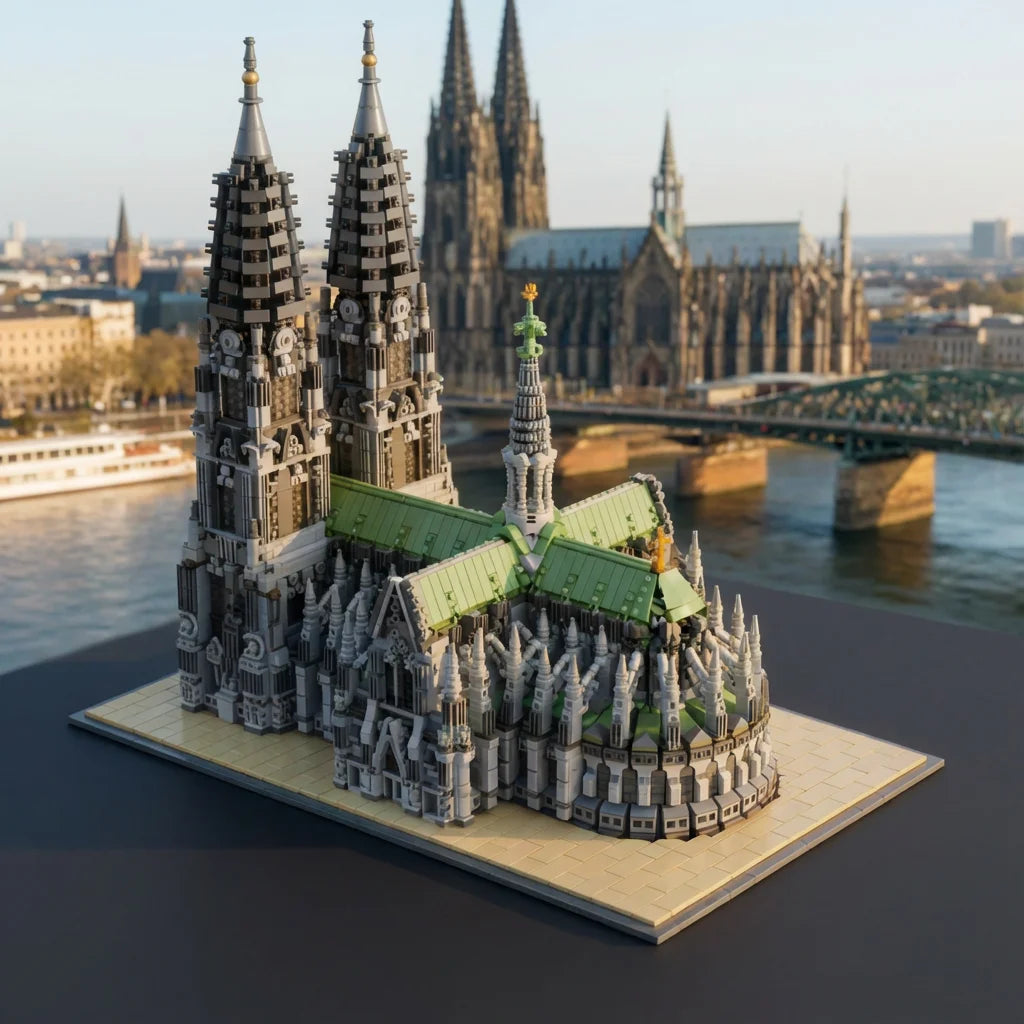 8614PCS Cologne Cathedral Building Blocks Gothic Church Architecture Modular Model Kit ,Assembly Toys for Adults Gift Home Decor