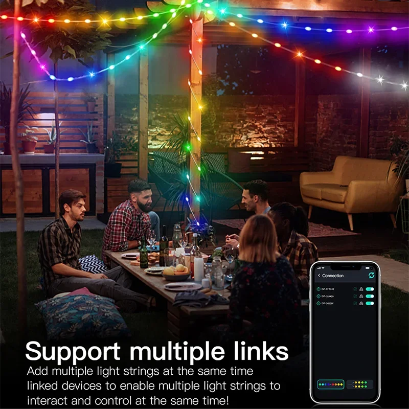 Smart Light String RGB Led Strip Bluetooth DIY Dreamcolor Fairy Light Christmas Tree Garland Light Waterproof Party Room Decor