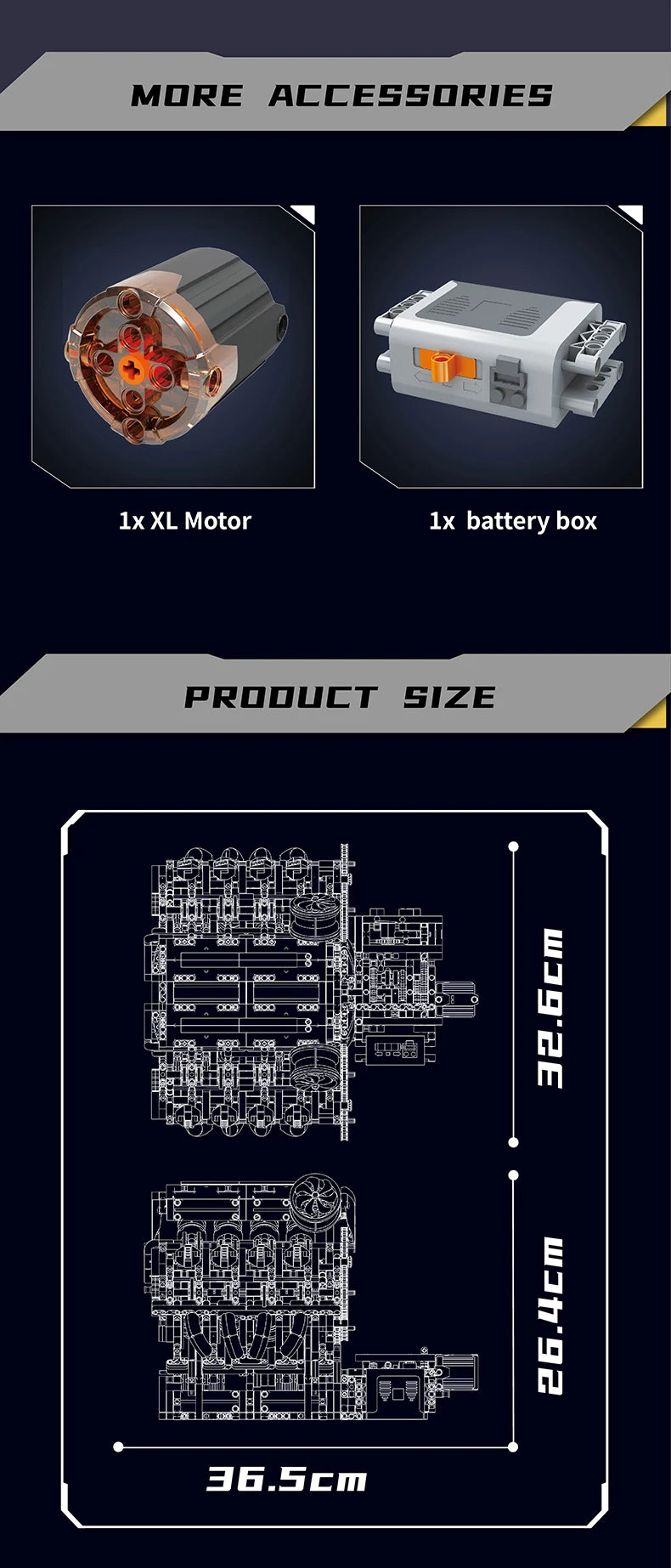 Mould King 10130 The F488 Supercar V8 Engine Building Block Technical Car Brick Set Assembly Car Engine Toys Kids Christmas Gift