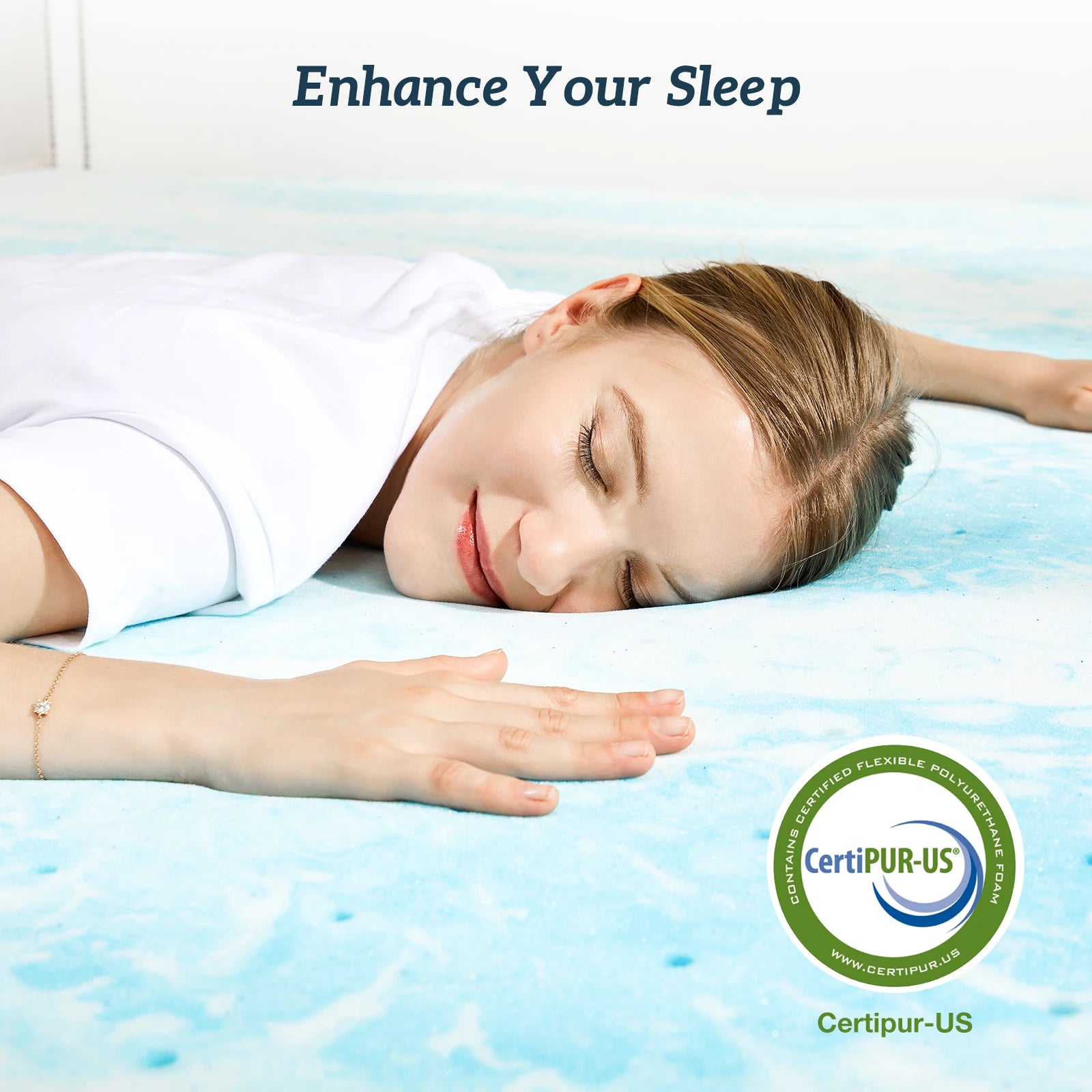 MCQ 2 Inch Soft Bed Mattress Full Size Memory Foam Gel Breathable Cooling Mattress Soft Bed Topper Home Bedroom Furniture