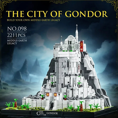 2211PCS Movie Rings Minas White City Tirith Building Blocks Street View Castle Modular Architecture Model  Puzzle Toys Kid Gifts