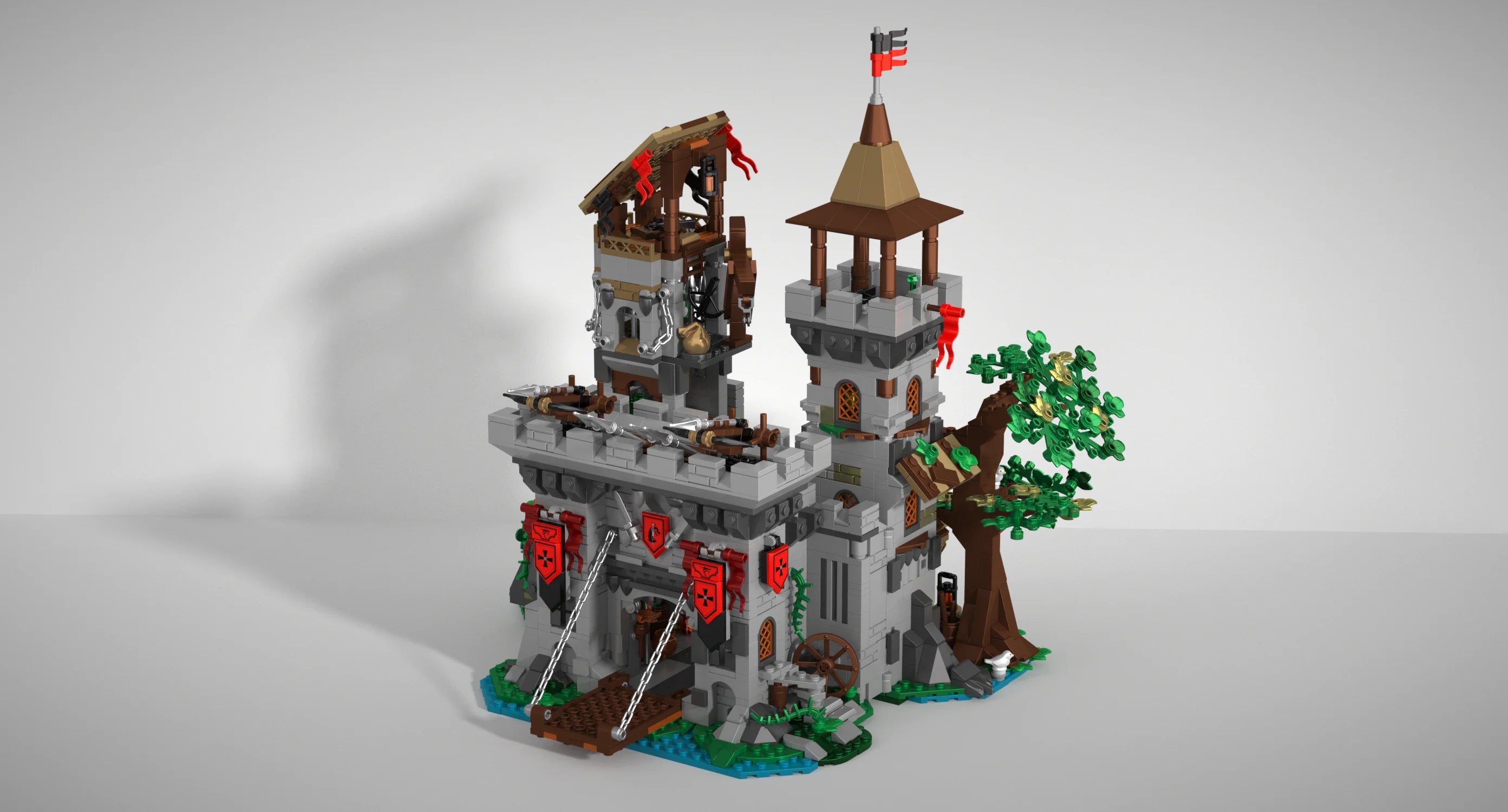 2568PCS Holy Spirit Knight's Fortress Building Blocks MOC Street View Bricks Model Toys Desktop Ornament Kids Adult Holiday Gift