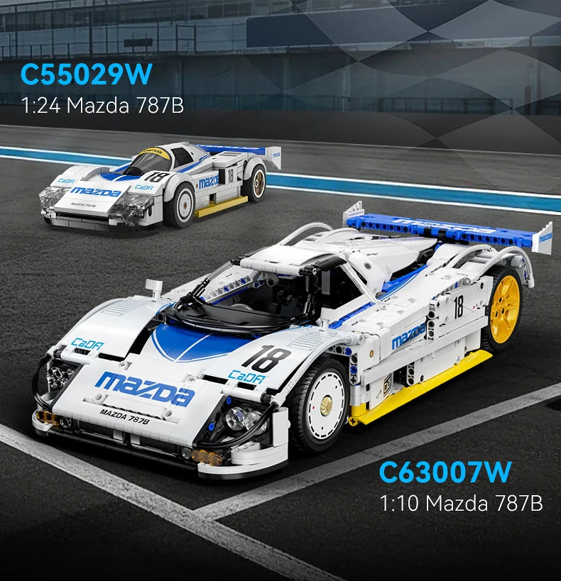 CaDA 1:10 Mazda 787B Technical Racing Car C42 Sports Car Model Building Blocks City Endurance Sports-Car Bricks Toys Kid Gifts ﻿
