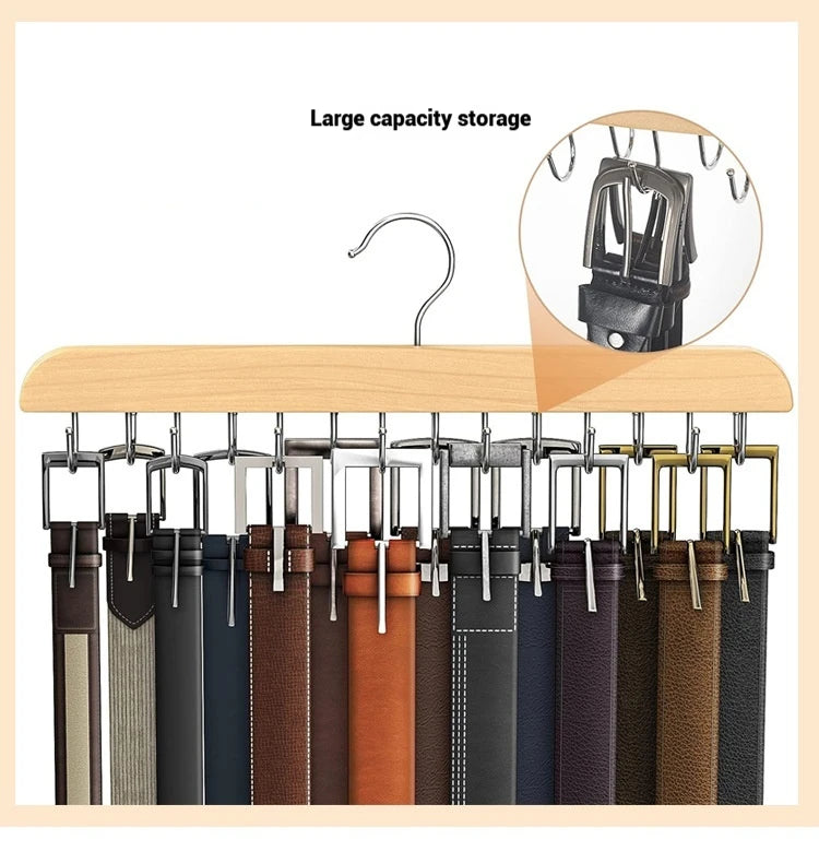 Wooden Belt Rack Women Storage Hangers for Clothes Case Home Wardrobe Accessories Supplly Scarf Organizer Men Tie Belt Hangers