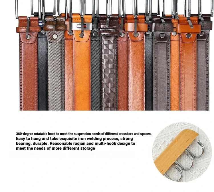 Wooden Belt Rack Women Storage Hangers for Clothes Case Home Wardrobe Accessories Supplly Scarf Organizer Men Tie Belt Hangers