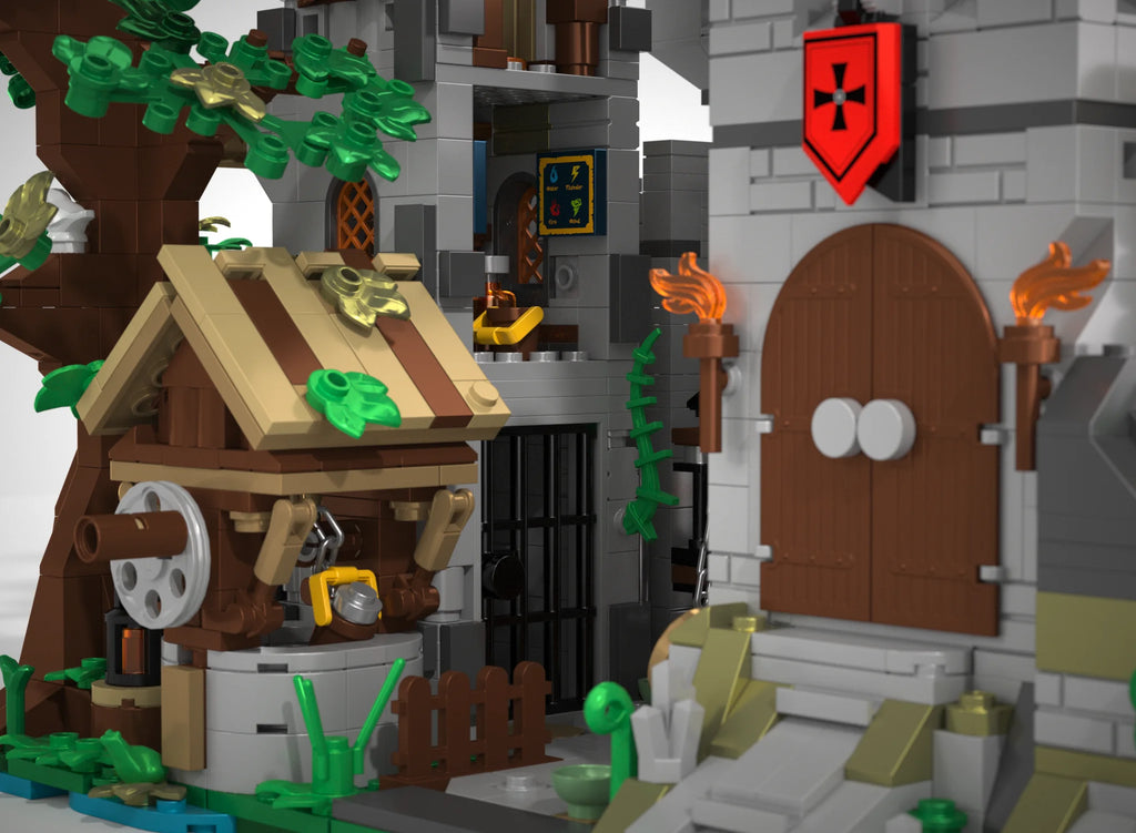 2568PCS Holy Spirit Knight's Fortress Building Blocks MOC Street View Bricks Model Toys Desktop Ornament Kids Adult Holiday Gift