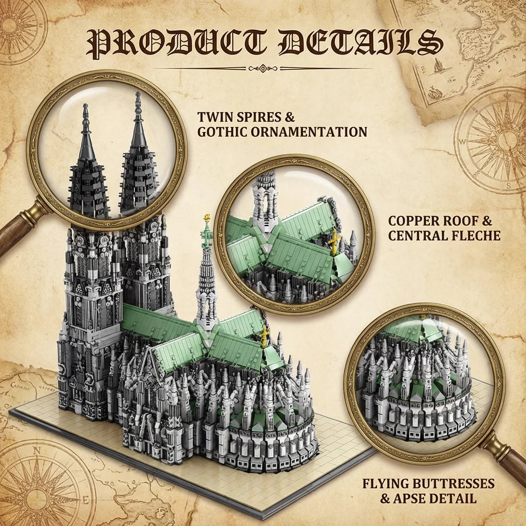 8614PCS Cologne Cathedral Building Blocks Gothic Church Architecture Modular Model Kit ,Assembly Toys for Adults Gift Home Decor